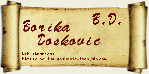 Borika Dosković vizit kartica
